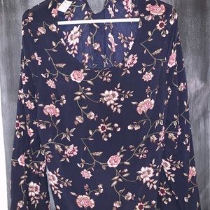 Floral Thin Long Sleeve Blouse